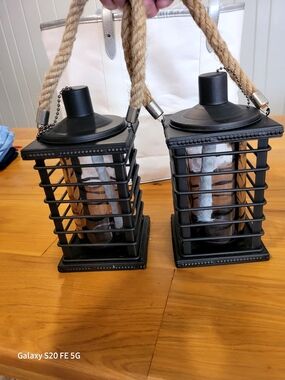 PAIR OF CITRONELLA HANGING LANTERNS
